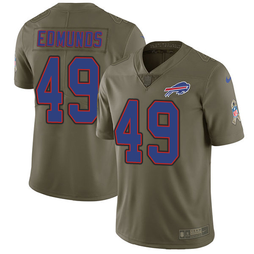 Nike Bills #49 Tremaine Edmunds Olive Men's Stitched NFL Limited Salute To Service Jersey - Click Image to Close